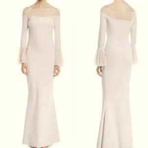NWT La Petite Robe Chiara Boni Pink Long‎ Sleeve Mermaid Gown Dress